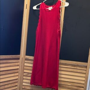 H&M Vibrant Red Scalloped Dress